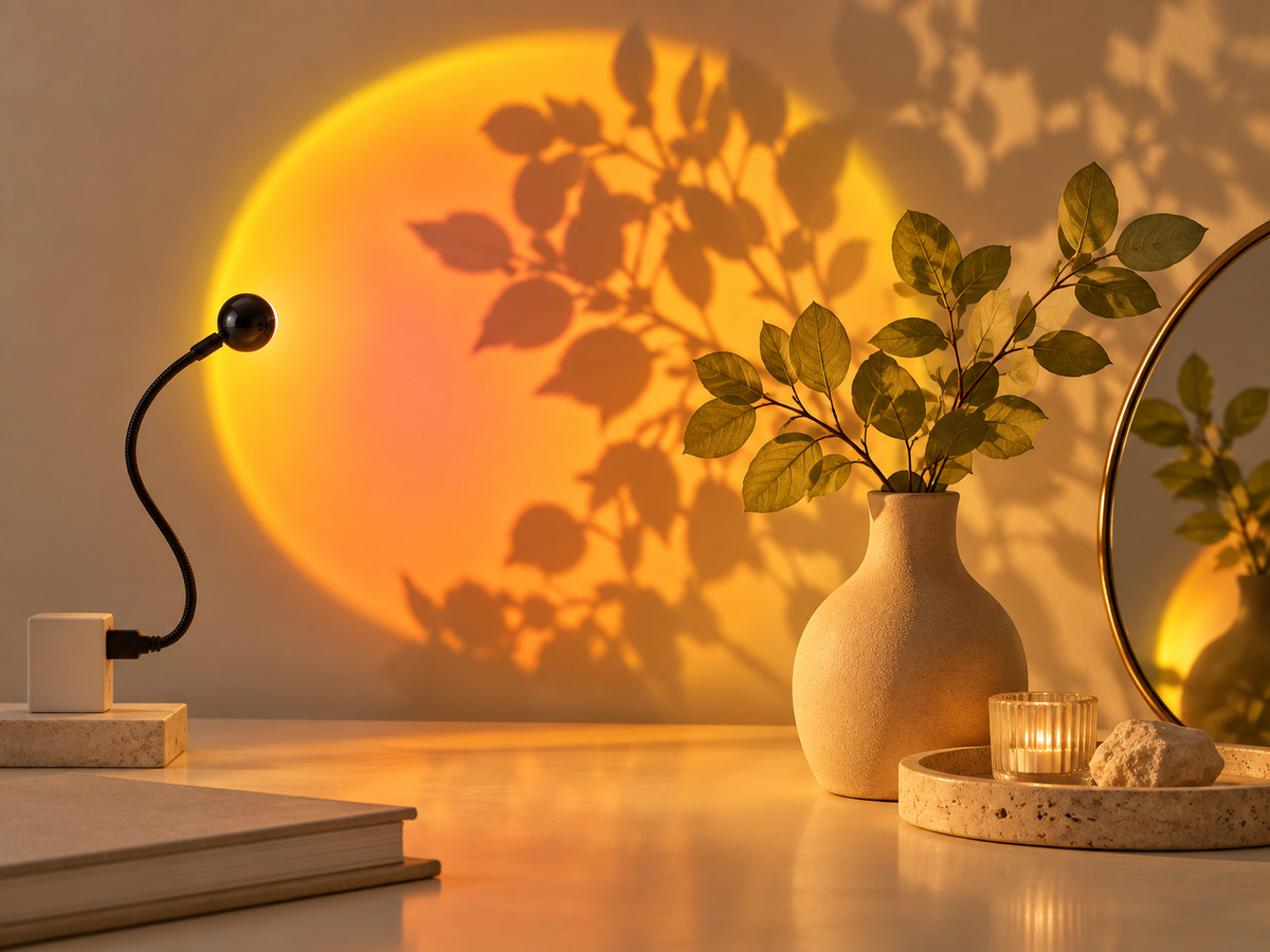 Botanical shadows made with a sunset projector