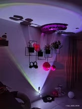 Customer room lit by the projector